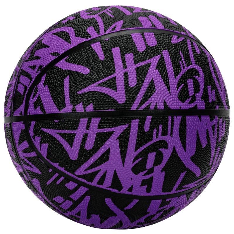 AND1 Fantom Graffiti 28.5 Rubber Basketball - Intermediate Streetball for Indoor/Outdoor Play, Size 6 Includes Pump - Image 2
