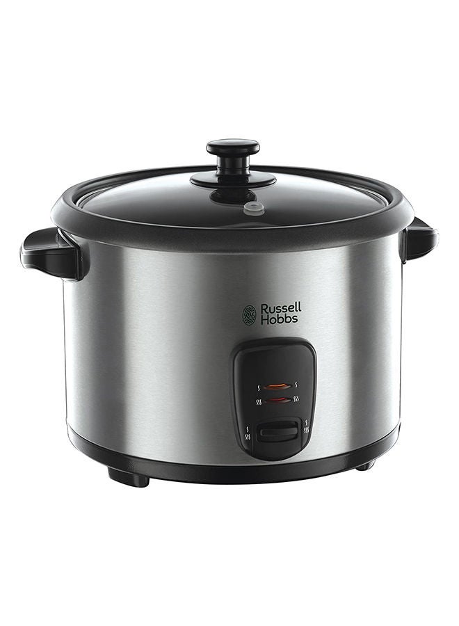 Russell Hobbs Rice Cooker, 10 Cups Capacity, Keep Warm, Steaming Tray, Stainless Steel 1.8 L 700.0 W 19750JAS Black/Silver - Image 1