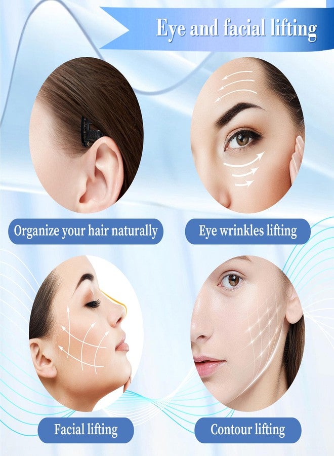 EKIND Reusable Face Lifting Band with Clips Patch Straps Adjustable Hairpin Invisible Facial Contour Belt for Facial Wrinkles Saggy Skin(Dual Strap,Black) - Image 4