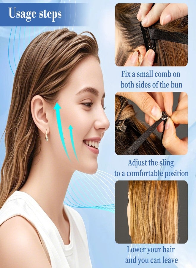 EKIND Reusable Face Lifting Band with Clips Patch Straps Adjustable Hairpin Invisible Facial Contour Belt for Facial Wrinkles Saggy Skin(Dual Strap,Black) - Image 3