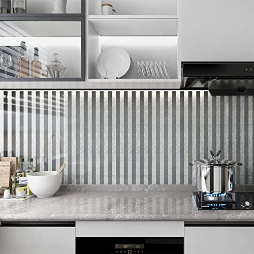 Lovdeco Peel and Stick Mirror Strip Tile, 1.2 x 12 Inches Mirror Tiles for Kitchen Backsplash and Bathroom Wall (5 Pieces, 5 SQ.FT.) - Image 3