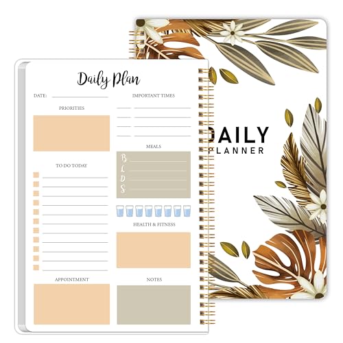 KAICN Daily Weekly Planner with Hourly Schedules, To Do List, Daily Planner for Office and Personal Organizer - Flexible PVC Cover, 5.5" X 8.5", White - Image 1