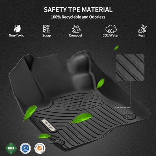 OEDRO Custom Fit Floor Mats for 2013-2018 Dodge Ram 1500 Quad Cab, 2019-2024 Dodge Ram 1500 Classic Quad Cab (NOT for New Body), All Weather Front & 2nd Seat Floor Liners - Image 4