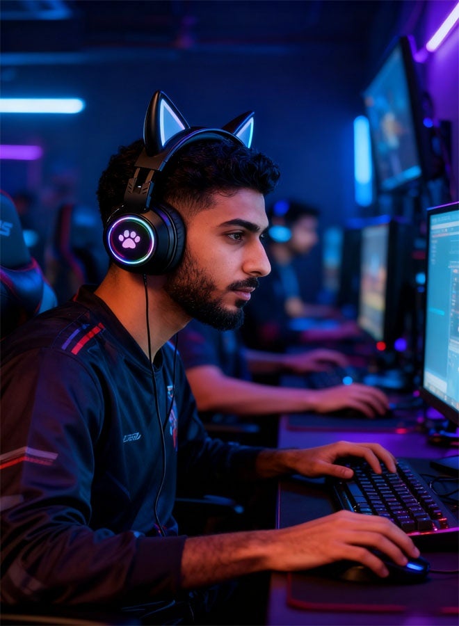 Bukela K8 RGB Gaming Headset 7.1 Surround Sound Noise Canceling Mic ,PC , PS4-3 , Mobile And Xbox - Image 5