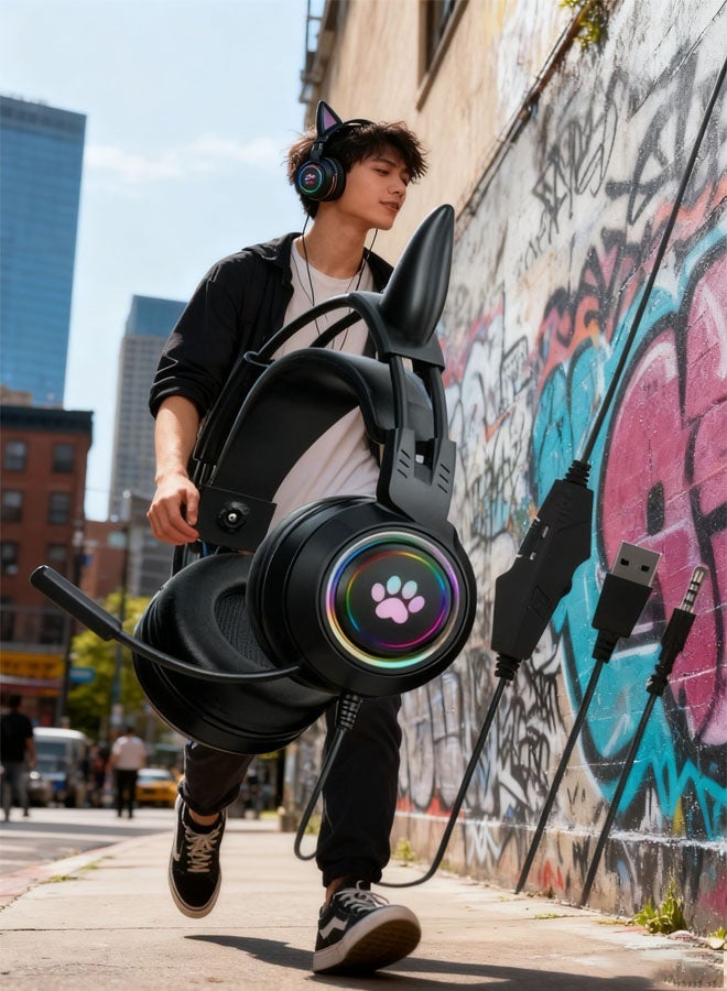 Bukela K8 RGB Gaming Headset 7.1 Surround Sound Noise Canceling Mic ,PC , PS4-3 , Mobile And Xbox - Image 3