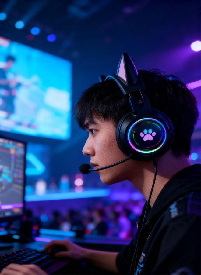 Bukela K8 RGB Gaming Headset 7.1 Surround Sound Noise Canceling Mic ,PC , PS4-3 , Mobile And Xbox - Image 4