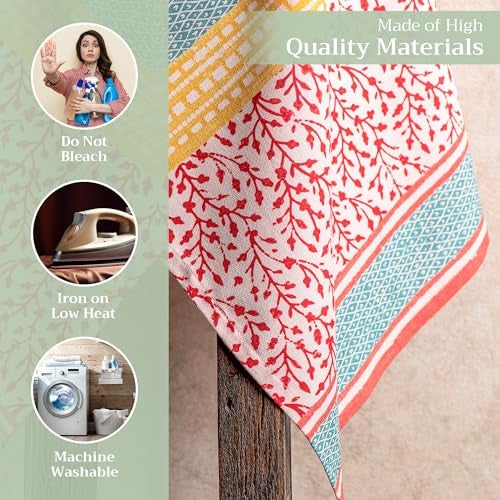 Maison d' Hermine Kitchen Towels Set of 3 100% Cotton 27.50" x 20" Reusable Cloth Tea Dish Towels Absorbent with Hanging Loop for Kitchen, Home, Dining, Cocktail Parties Spring/Summer (Marquise) - Image 3