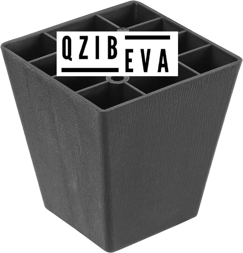 QZibeva Pack 4 Piece 3 Inch 75 cm Plastic Furniture Legs Couch Feet Round Table Legs Black PLC10 - Image 5