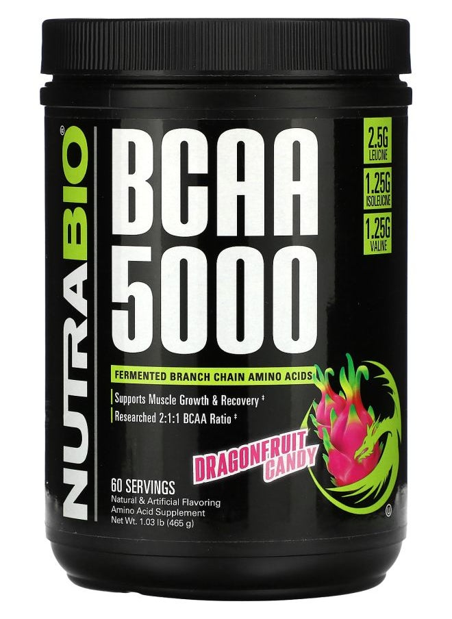 NutraBio BCAA 5000 Dragonfruit Candy 1.03 lb (465 g) 