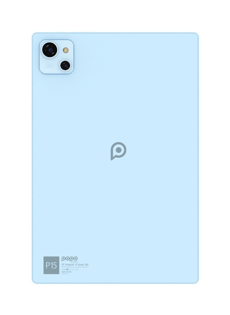 بوبو - تابلت ذكي P15 5G IPS LCD Premium يعمل بنظام Android مقاس 10 بوصات وذاكرة وصول عشوائي سعتها 8 جيجابايت وذاكرة قراءة فقط 512 جيجابايت أزرق - Image 1