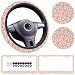 Naxizo 5 Pack Flowers Vintage Groovy Steering Wheel Cover Universal 15 Inch Vintage Groovy Flowers License Plate Frames 2 Holes with Screw Caps Car Cup Coasters 275 Car Accessories for Women 02 - Image 2