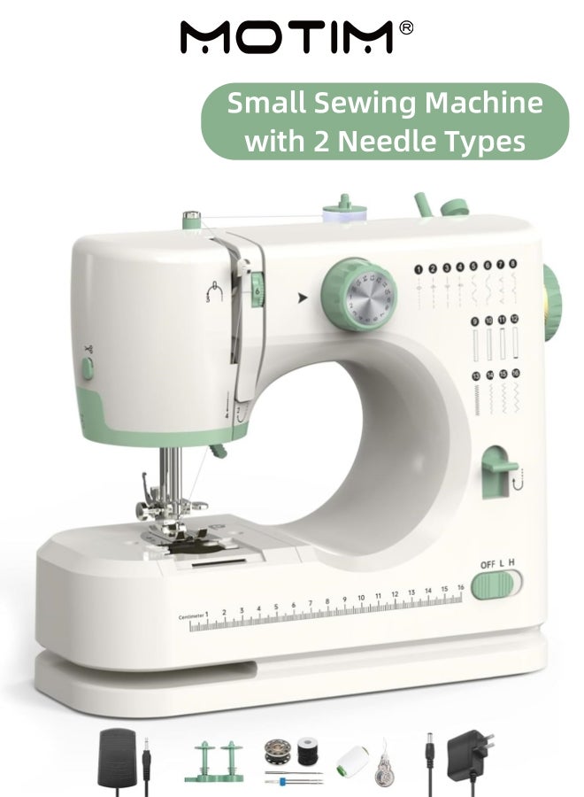 Motim Sewing Machine for Beginners Small Sewing Machine With Two Needle Types For Household Sewing Machine for Beginners Hand Held Sewing Machine for Adults - Image 1
