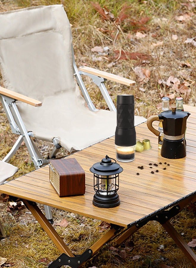 3 In 1 Portable Espresso Maker Handy Capsule Coffee Maker Manual Mini Espresso Machine Fit For Capsule and Ground Coffee For Travel Camping Hiking Office Home