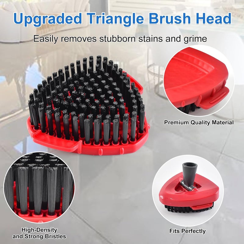 Heuihm 6 Pack Mop Heads Replacements for Ocedar RinseClean 2-Tank System, Spin Mop Replacement Head for O Cedar, Includes 4 Microfibe mop Refills, 1 Upgrade Scrubber Mopping Head and 1 Mops Base for Cleaning - Image 4