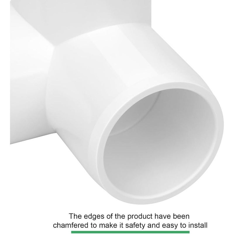 12 قطعة من موصلات أنابيب PVC بقطر 3/4 إنش على شكل حرف T، تستخدم في مشاريع DIY للإطارات الداعمة للحدائق، والبيوت الزجاجية، والخيام. - Image 5