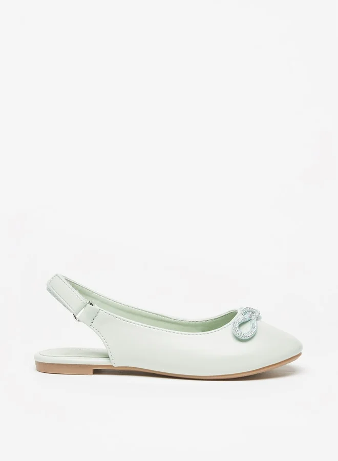 فلورا بيلا من شو إكسبرس Girl's Slingback Ballerina Shoes with Embellished Bow Accent Ramadan Collection