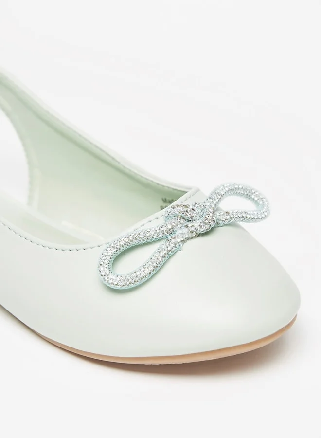 فلورا بيلا من شو إكسبرس Girl's Slingback Ballerina Shoes with Embellished Bow Accent Ramadan Collection