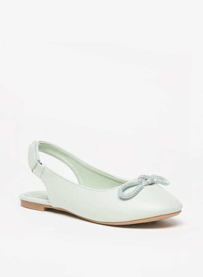 فلورا بيلا من شو إكسبرس Girl's Slingback Ballerina Shoes with Embellished Bow Accent Ramadan Collection