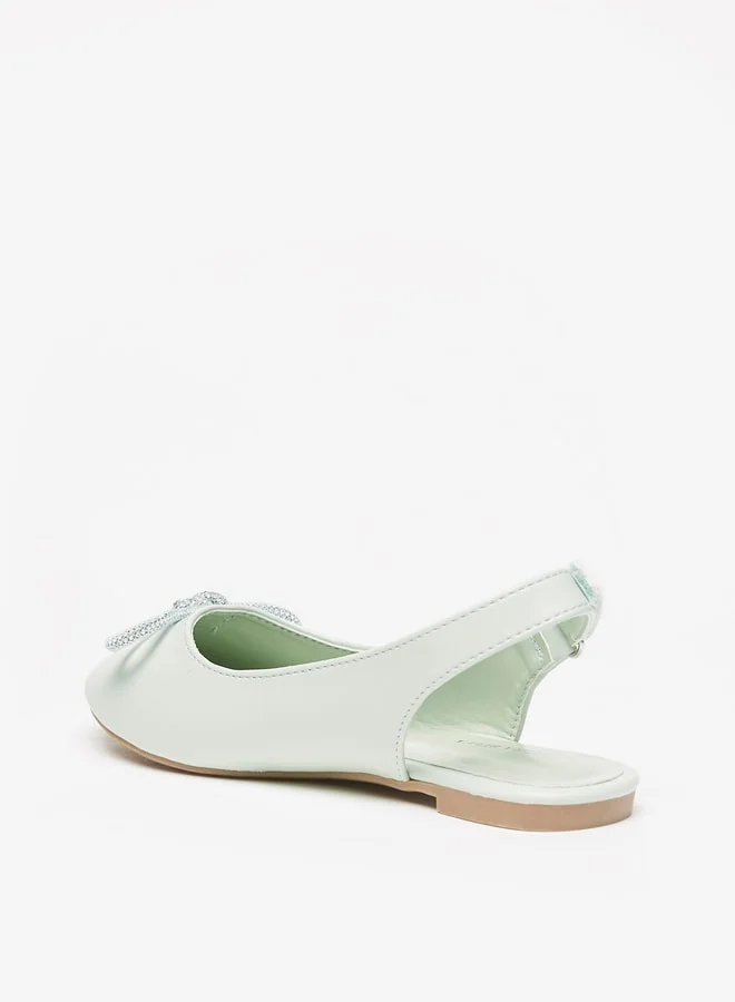 فلورا بيلا من شو إكسبرس Girl's Slingback Ballerina Shoes with Embellished Bow Accent Ramadan Collection