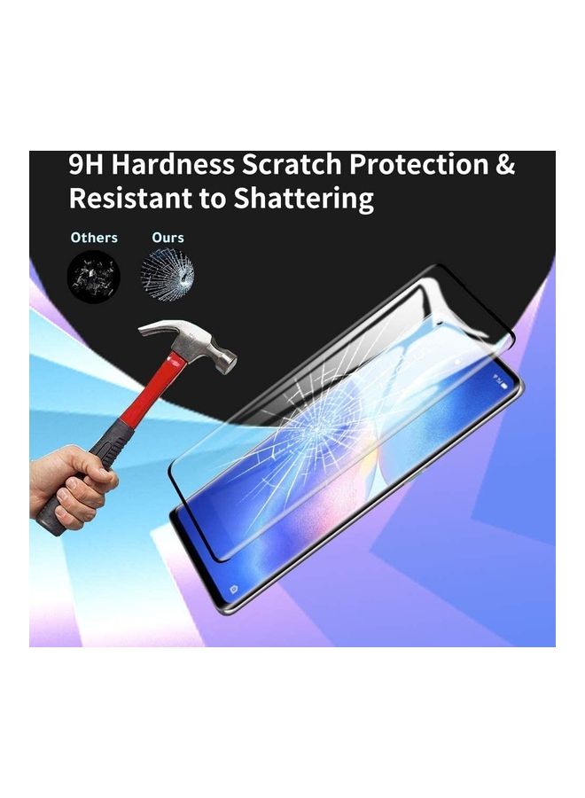 NIBEMINENT Tempered Glass Screen Protector For Oppo Reno5 Pro 5G Black/Clear  - Image 2