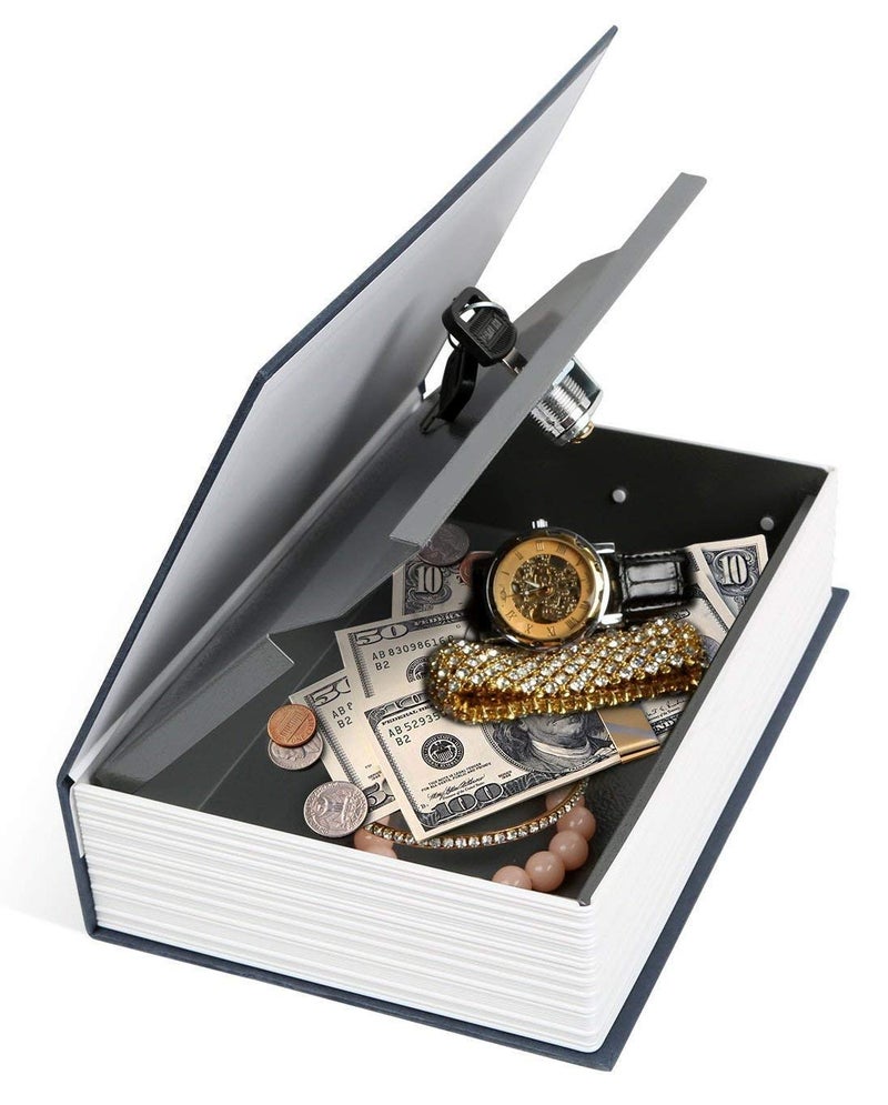 FOSCADIT Foscadit Book Safe Metal Locker Box with Lock and Key Secret Safe Box Hidden inside Dictionary  - Image 2