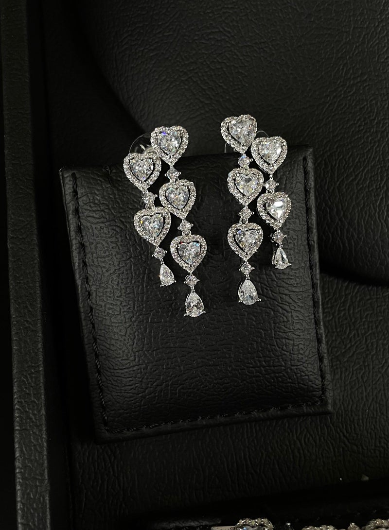 إليسيان طقم مجوهرات زركون فاخر كامل – عقد، أقراط، سوار وخاتم - Image 3