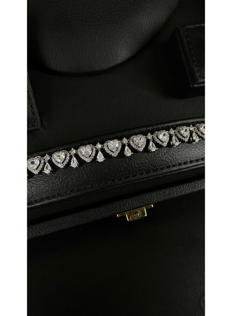 إليسيان طقم مجوهرات زركون فاخر كامل – عقد، أقراط، سوار وخاتم - Image 4