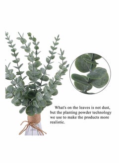 KASTWAVE Eucalyptus Leaves 20pcs Artificial Stems Real Grey, Green Touch Branches for Home Office Centerpiece Wedding Banquet Flower Arrangement Decoration  - Image 3