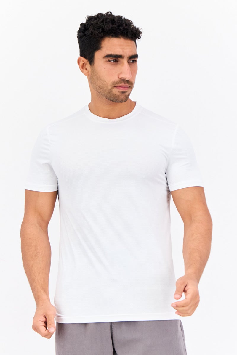 RBX Men Sportswear Fit Short Sleeve Training T-Shirt, White  - Image 1