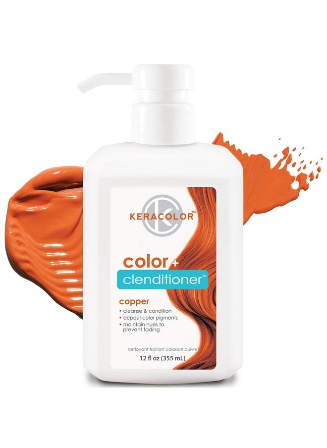 KERACOLOR - Clenditioner Copper Hair Dye - Semi Permanent Hair Color Depositing Conditioner, 12 Fl. Oz. - Image 1