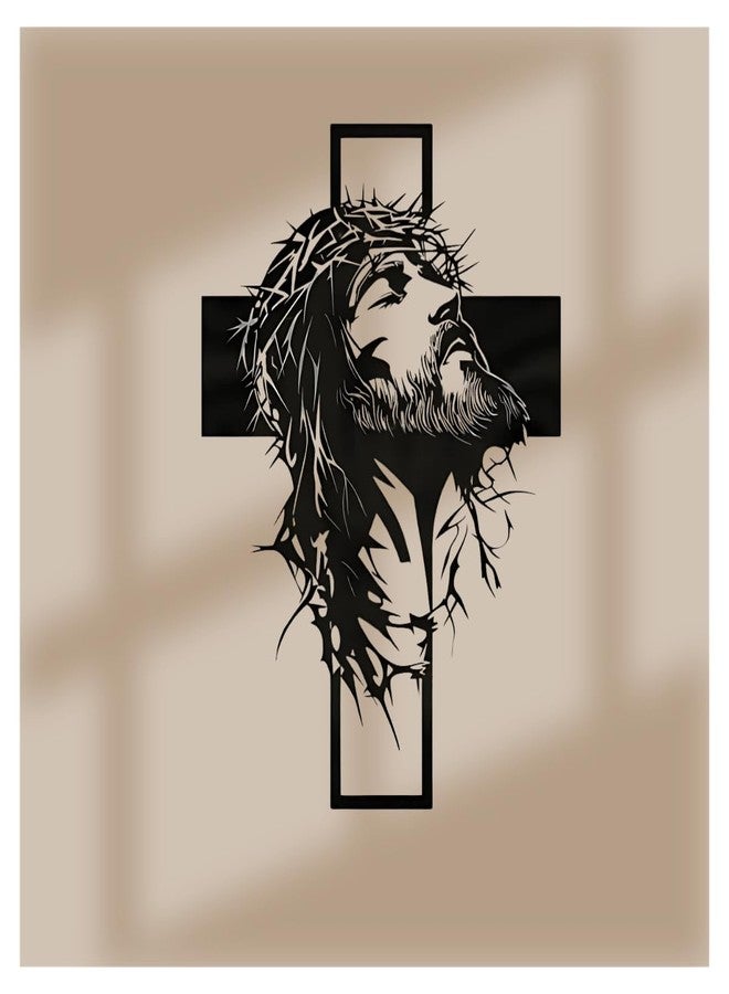 BLIND SHOP Metal Wall Art, Metal Jesus Wall Decor, Metal Jesus and the Cross Decor,Large Jesus Metal Wall Art, Christian Home Decor, Jesus, the Cross (57x43x1.5 CM) - Image 4