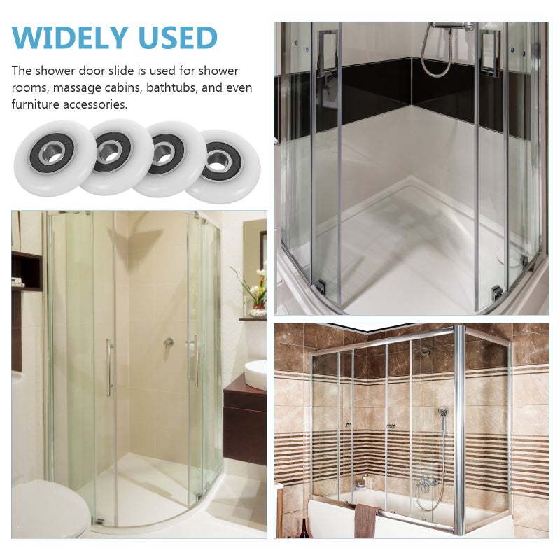 4pcs Shower Door Rollers Bathroom Glass Door Runners Small Sliding Glass Door Pulley Replacement - Image 5