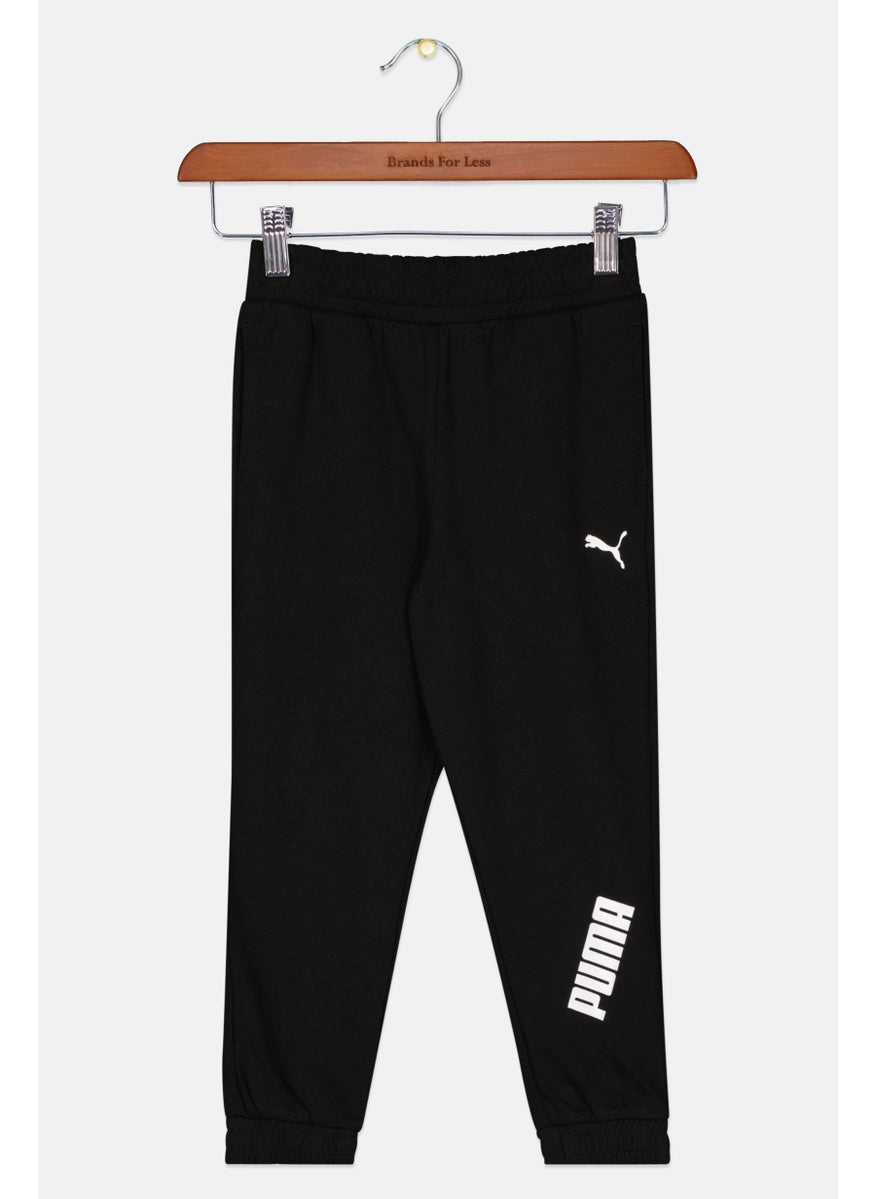 PUMA Kids Boy Regular Fit Embroidered Logo Pants, Black  - Image 1