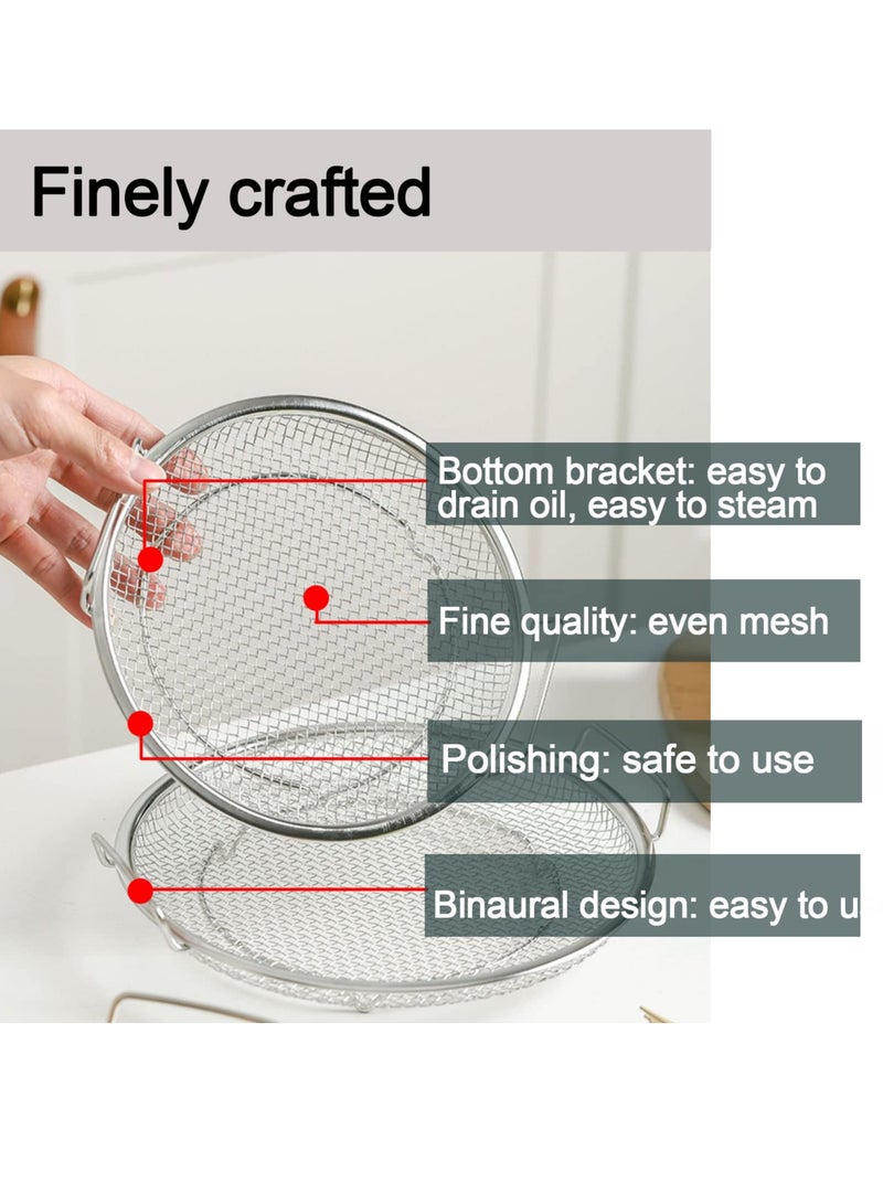 KASTWAVE صينية تصفية زيت المطبخ، صينية تصفية زيت القلي من الفولاذ المقاوم للصدأ مع سلة مصفاة شبكية دقيقة للقلي والشواء، مصفاة مطبخ لغسل الخضروات والفواكه - Image 3