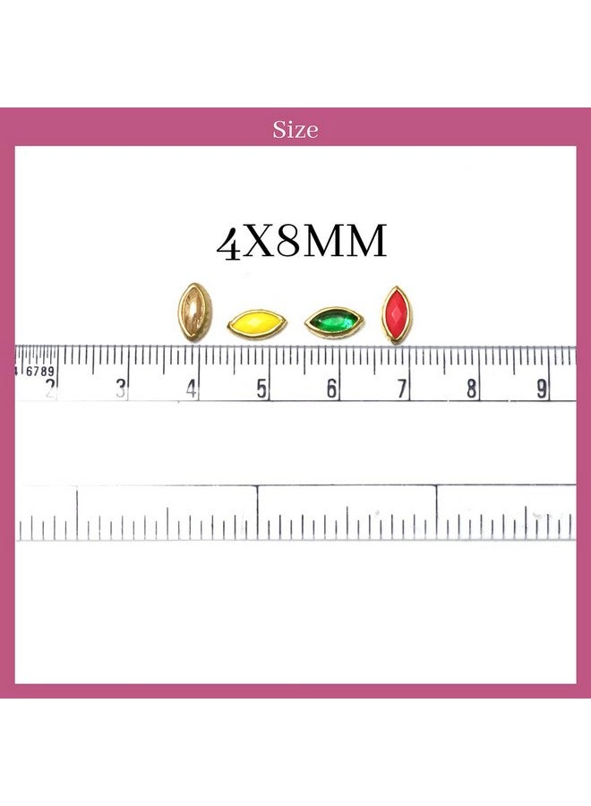 EmbroideryMaterial Glass & Resin Flat Glue On Kundan Stones Beads for Craft, Jewellery Making, Bangles Work, Maggam Work Material, Stones for Embroidery Work, Aari Work (500 Pieces, 50 Piece of Each) - Image 2