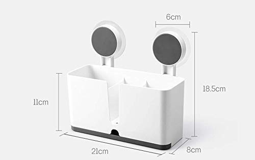 Hyderon Self Adhesive Magic Sticker ABS/Plastic Wall Mounted Multipupose Toothbrush Holder with Drain Tray for Kitchen & Bathroom - Image 3