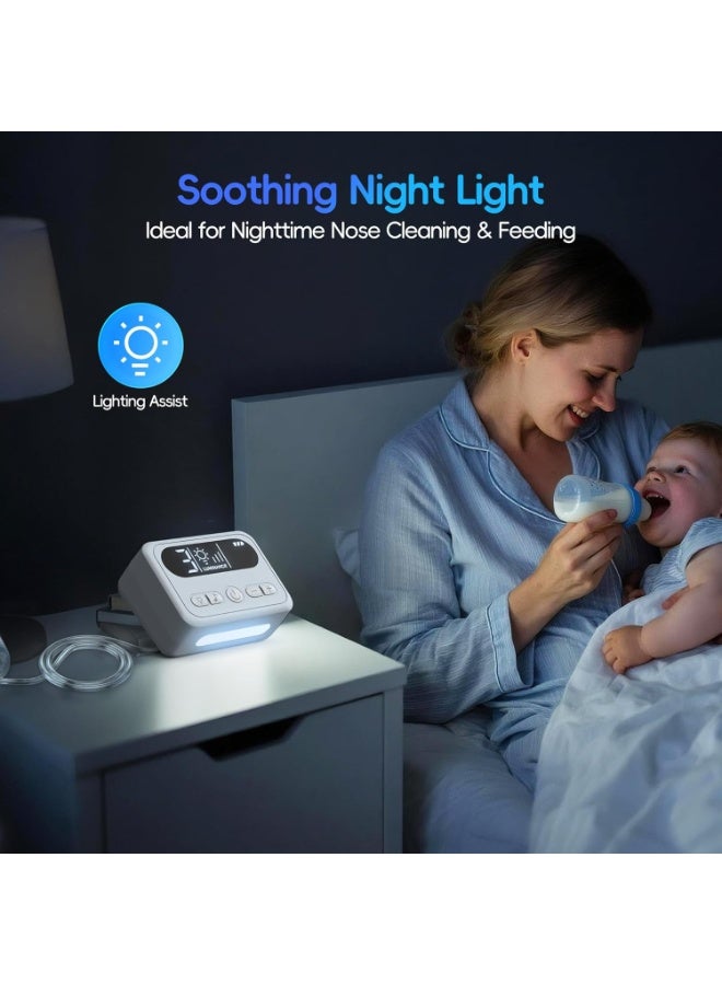 مدكودس شفاط أنف الطفل، شفاط أنفي متقدم، 9 مستويات شفط، مع ضوء ليلي وأغاني أطفال مهدئة، شفاط أنفي كهربائي. - Image 2