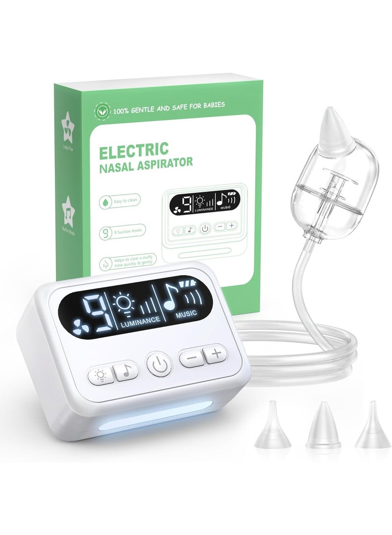مدكودس شفاط أنف الطفل، شفاط أنفي متقدم، 9 مستويات شفط، مع ضوء ليلي وأغاني أطفال مهدئة، شفاط أنفي كهربائي. - Image 1
