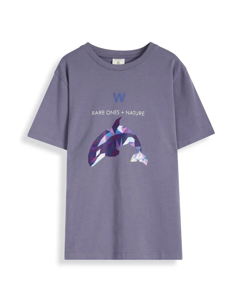 Rare Ones Rare Ones Kids Micah Purple Cotton Fabric Half Sleeves Crew Neck Animal Graphic Print T-Shirt