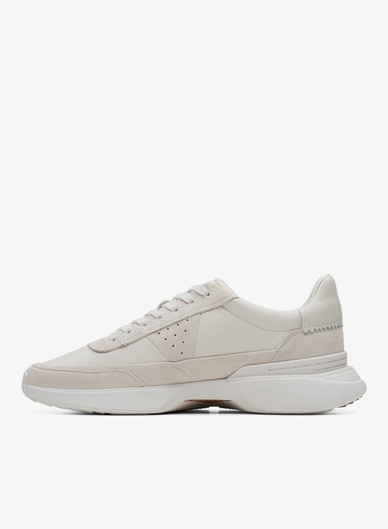 clarks Craft Pace Lace Up White Sneakers - Image 2