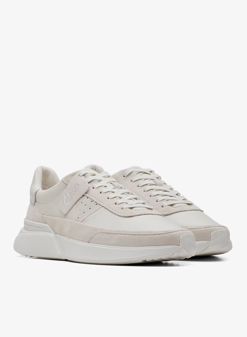 clarks Craft Pace Lace Up White Sneakers - Image 4