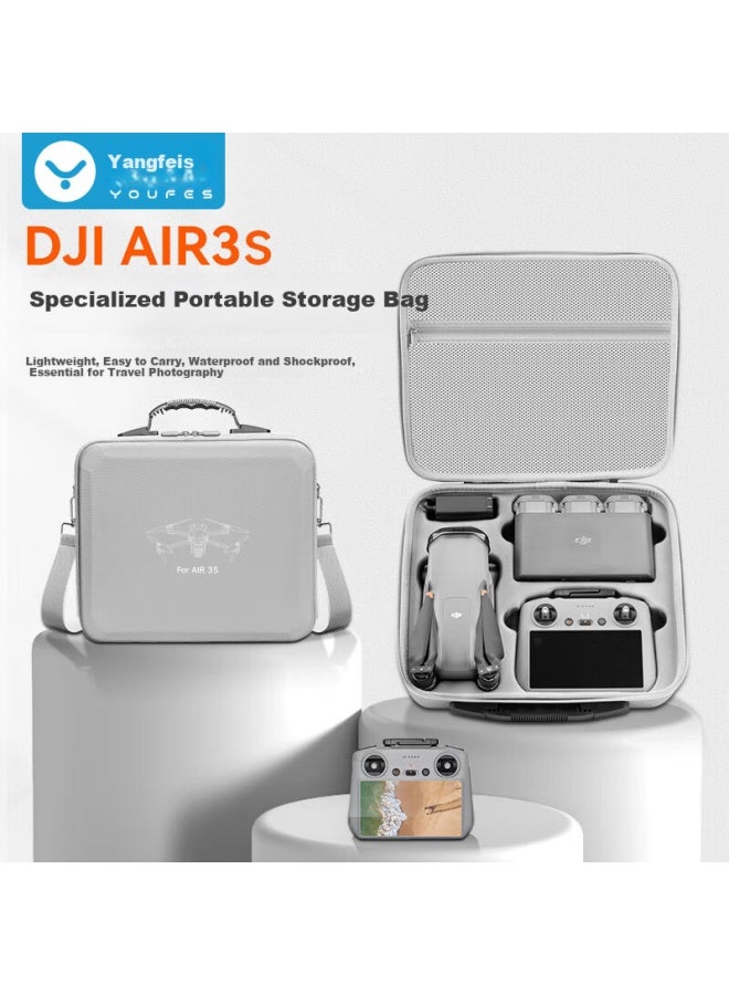 Youfes Dji Air 3s حقيبة تخزين مقاومة للماء حقيبة محمولة لـ Mavic Air 3 مجموعة تخزين قياسية طيران محمولة باليد عبر الجسم كاملة مقاومة للصدمات إكسسوارات طائرة بدون طيار - Image 1