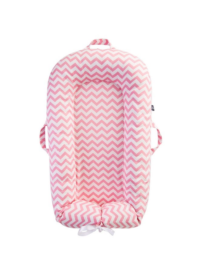 IBraFashion - Newborn Lounger Cover Dock A Tot Covers Only 100% Cotton Co Sleeping Nest Sleep Pod Extra Replacement Cover Girls (Fits Dockatot Deluxe+) (Pink Chevron) - Image 1