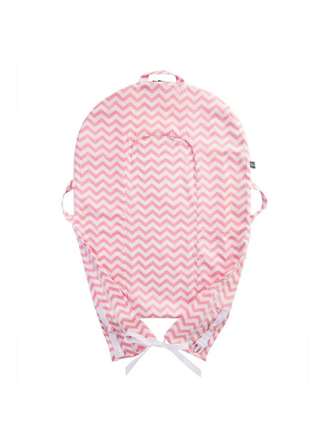 IBraFashion - Newborn Lounger Cover Dock A Tot Covers Only 100% Cotton Co Sleeping Nest Sleep Pod Extra Replacement Cover Girls (Fits Dockatot Deluxe+) (Pink Chevron) - Image 1