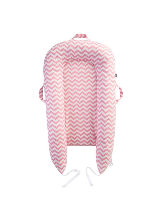 IBraFashion - Newborn Lounger Cover Dock A Tot Covers Only 100% Cotton Co Sleeping Nest Sleep Pod Extra Replacement Cover Girls (Fits Dockatot Deluxe+) (Pink Chevron) - Image 1