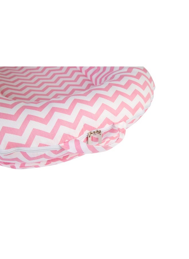 IBraFashion - Newborn Lounger Cover Dock A Tot Covers Only 100% Cotton Co Sleeping Nest Sleep Pod Extra Replacement Cover Girls (Fits Dockatot Deluxe+) (Pink Chevron) - Image 1
