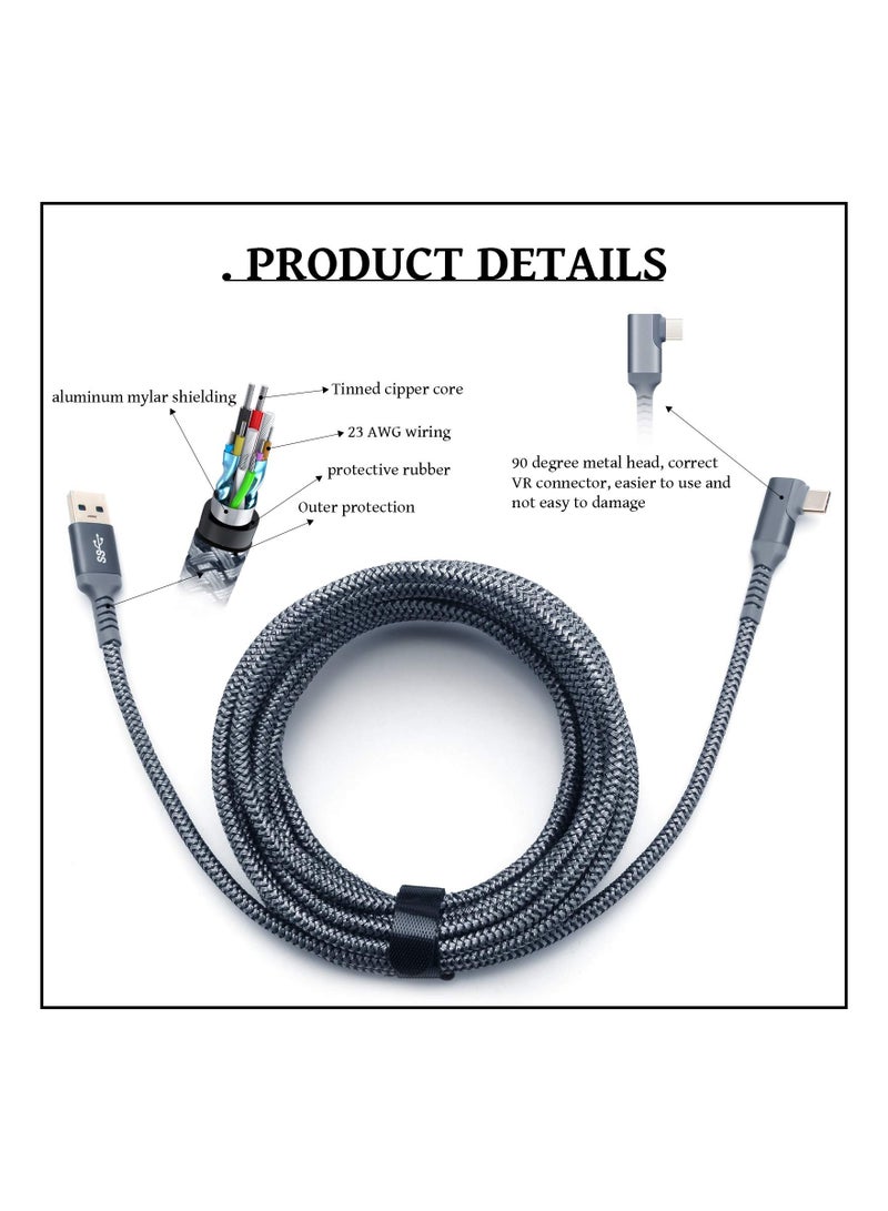 Zikra 20ft Link Cable for Oculus Quest 2 - Fast Charging & Data Transfer USB C 3.2 Gen1 Cable for VR Headset and Gaming Experience - Image 2