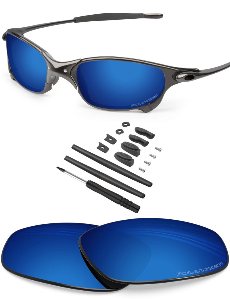 BLAZERBUCK Anti-salt Polarized Replacement Lenses & Sock Kit for Oakley Juliet - Midnight Blue - Image 1