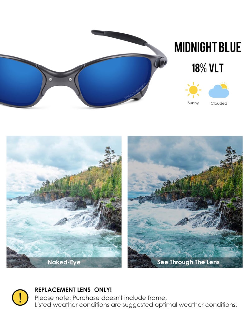 BLAZERBUCK Anti-salt Polarized Replacement Lenses & Sock Kit for Oakley Juliet - Midnight Blue - Image 3
