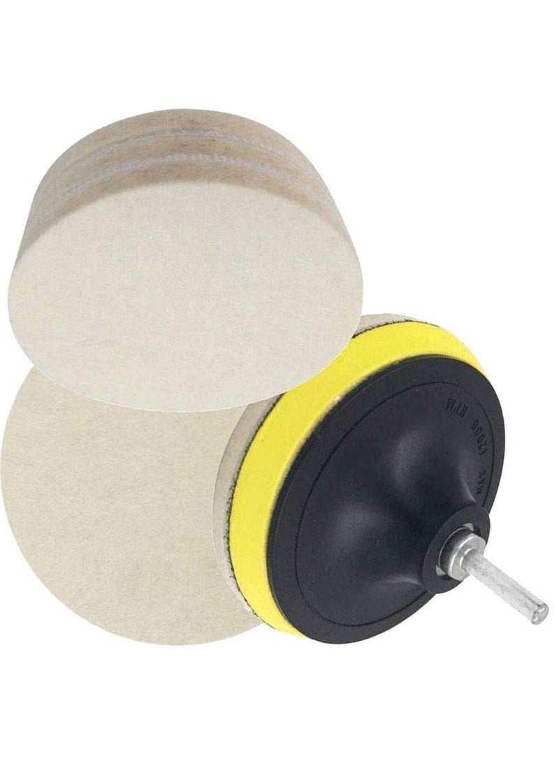 DIY Crafts DIY Crafts CTDIYHI21948 4 inch Wool Felt Disc 3 inch Backing Pad with M10 Drill Adapter Kit Design  - Image 1